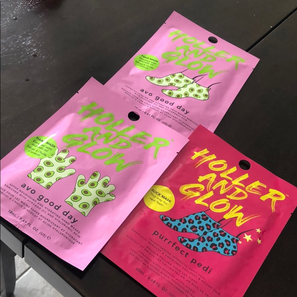 Holler and Glow foot and hand masks